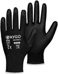 KAYGO Safety Work Gloves for Men Women, PU Coated Palm & Fingers by KAYGO