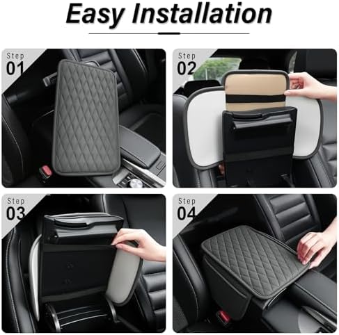 Amiss Car Center Console Cover, Upgraded Leather Car Armrest Cushion - Image 4