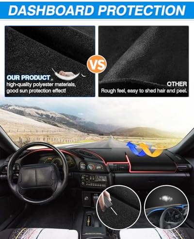 CARTIST Dash Cover for Chevrolet Camaro 1993-1996 Dashboard Cover Mat - Image 5