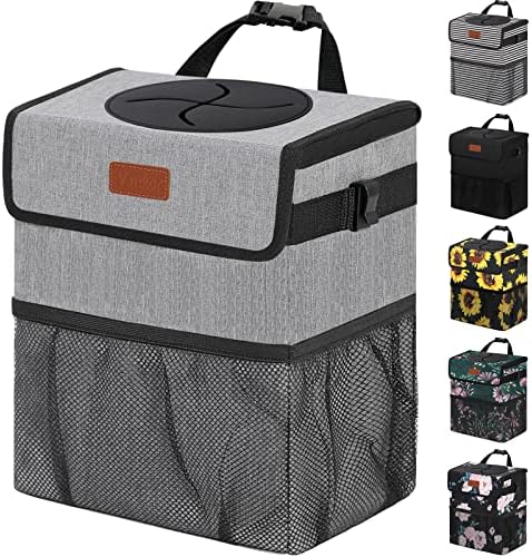 Vankor Car Trash Can with Lid Leak Proof Car Accessories by Vankor
