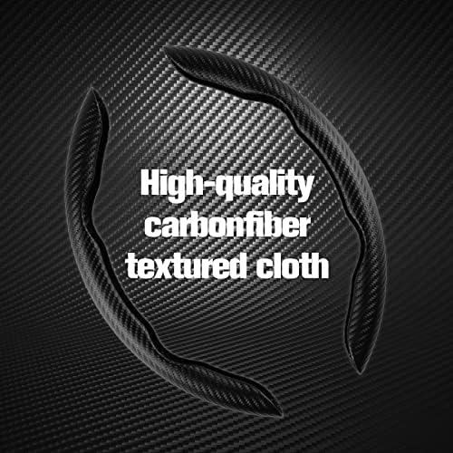Amiss 2pcs Carbon Fiber Anti-Skid Steering Wheel Cover, Waterproof & Segmented - Image 3