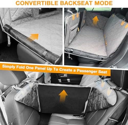 Dog Car Seat Cover for Back Seat, Hard Bottom Back Seat Extender for Dogs - Image 6
