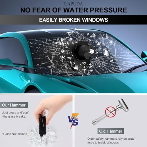 RAPUDA Window Breaker Seatbelt Cutter, 3-in-1 Mini Glass Breaker, 3 Pack Car - Image 5
