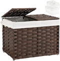 SETVSON Storage Basket with Lid, 2-Lid PE Rattan Storage Bin by SETVSON