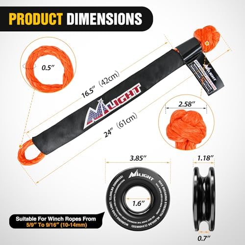 Nilight Synthetic Soft Shackle & Recovery Ring Kit - Image 2