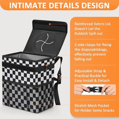 Vankor Car Trash Can with Lid Leak Proof Car Accessories - Image 4