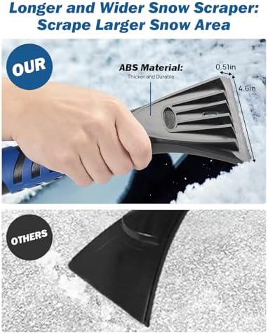 JOYTUTUS 41.5″ Extendable Snow Brush and Ice Scraper, 270°Pivoting Snow Scraper - Image 2