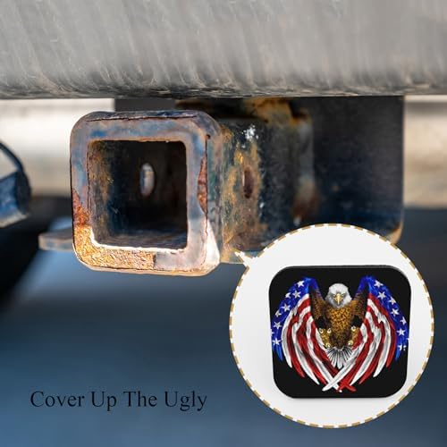 Bald Eagle Trailer Hitch Cover for 2 inch Receivers Blue USA Flag Bird Patriot - Image 4