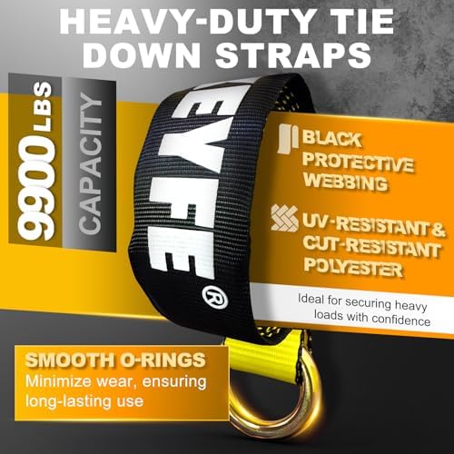 4PCs 2"x96" Ratchet Car Tire Tie Down Straps 9900LBS - Image 3