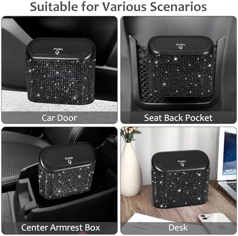 Accmor 2 Pack Bling Car Trash Can - Image 7