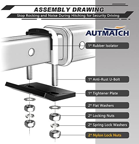AUTMATCH Hitch Tightener Anti-Rattle Clamp - Image 3