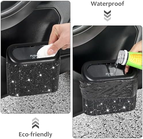 Accmor 2 Pack Bling Car Trash Can - Image 5