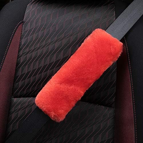 OGLAND 2 Pack Sheepskin Car Seat Belt Cover Pads | Wool Seatbelt Cushions - Image 3