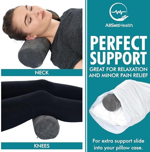 AllSett Health Round Cervical Roll Cylinder Bolster Pillow - Image 4
