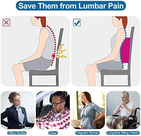 Lumbar Pillow for Chair and Car, Back Support for Office, Memory Foam Cushion - Image 2