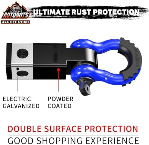 AUTOBOTS Tow Hitch Receiver 2" Shackle Hitch Receiver Blue - Image 3