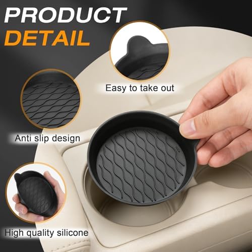 Car Coasters for Cup Holders, Universal Non-Slip Coasters Set of 4 Pack - Image 3