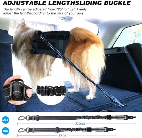 AUBELL Dog Seat Belt for Car, Updated 3-in-1 Bungee Dog Car Harness - Image 6