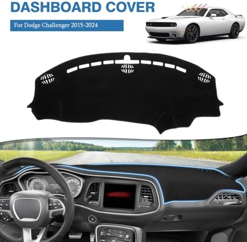 FIILINES Dash Cover for 2015-2024 Dodge Challenger, Dashboard Mat Exact Fit for - Image 2
