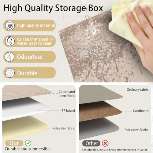 Yawinhe Collapsible Storage Boxes, 10.2x7.9x6.7in - Image 4