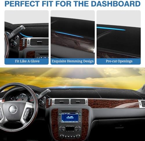FIILINES Dash Cover for 2007-2014 Tahoe Suburban/GMC Yukon XL, 2007-2013 - Image 4