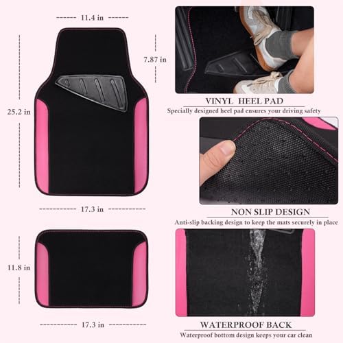 CAR PASS Faux Leather Steering Wheel Cover and Waterproof Car Floor Mats - Image 5