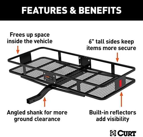 CURT 18152 Cargo Basket Hitch Trailer Hitch Cargo Carrier, 500 lbs. Capacity - Image 3