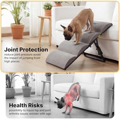Veehoo Dog Ramp for Bed Couch Small Large Dogs, Foldable Pet Ramp 12"-20" H - Image 4