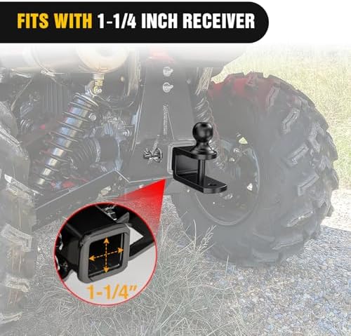 Nilight 3-in-1 ATV UTV Multi Hitch Mount | 1-7/8" Ball Fits 1-1/4" Receiver - Image 6