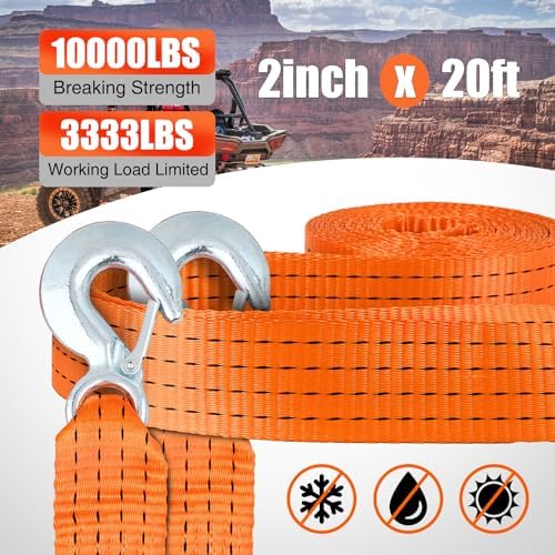 Nilight Tow Strap with Safety Hooks 2”x20’10, 000LBS Breaking Strength - Image 5