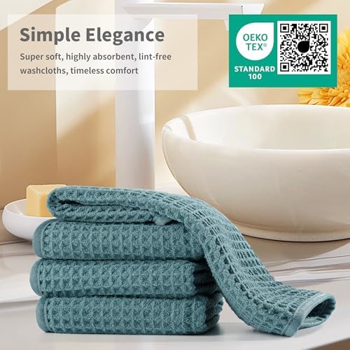 Microfiber Waffle Face Towels, 2 Pieces, Fast Drying, Lint Free 430 GSM - Image 6