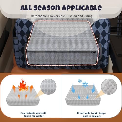Dog Car Seat for Small/Medium Dogs up to 35lbs, 4-Pocket Storage Memory Foam - Image 3