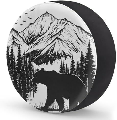 Rv Spare Tire Cover Wheel Mountain Forest Bear Tire Covers Wheel Protectors - Image 2