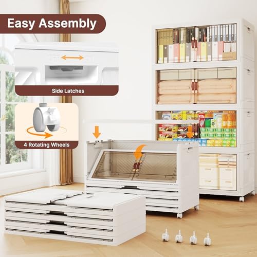 Stackable Storage Bins with Doors & Lids & Wheels - Image 5