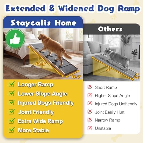 51.2" Long Dog Ramp for High Bed & Couch, Foldable Pet Ramp - Image 3
