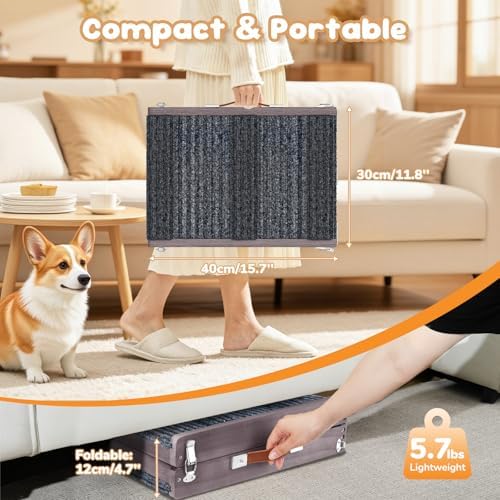 Pawaboo Dog Ramp for Couch Foldable, 5 Ajustable Height from 9.8" to 20.5" - Image 4