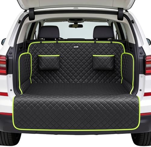 SUV Cargo Liner for Dogs, Upgraded Scratch-proof Leather 14.17" Heightened Side by pecute
