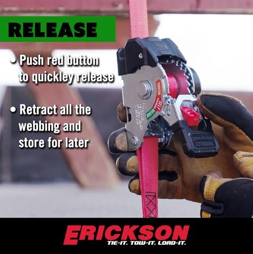 Erickson Self-Tensioning Retractable Ratchet Strap - 1 in x 10 ft - Image 6