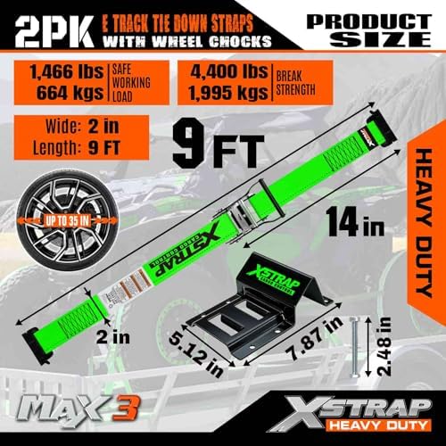 XSTRAP STANDARD 2-PK Wheel Chock E-Track Tie Down Straps Kit - Image 3