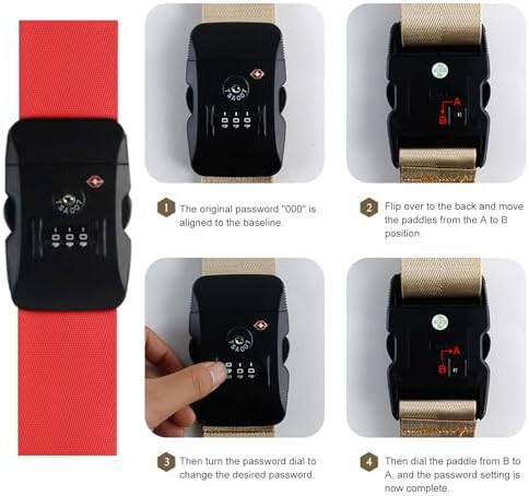 Veki Travel Luggage Straps for Suitcases, TSA Approved - Image 4