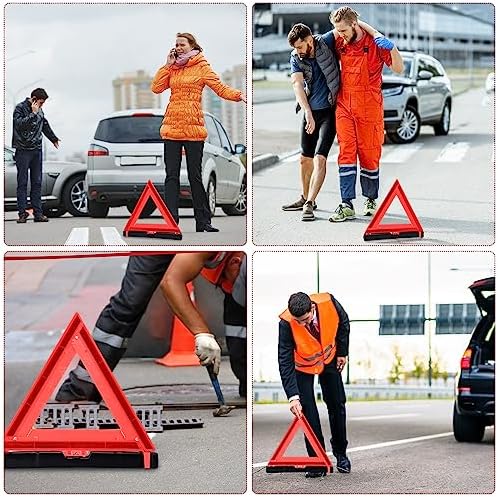 Kanayu 24 Pcs Warning Triangles Dot Reflective Foldable Emergency Safety - Image 6