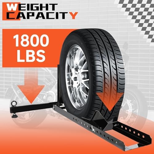 ECOTRIC Adjustable Motorcycle Wheel Chock Stand Upright 1800lb Capacity - Image 5