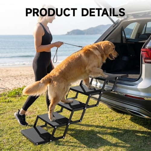 5-Step Dog Stairs for Car, Foldable Pet Steps for Large Dogs - Image 4