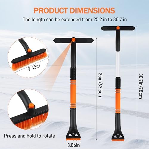 Snow Brush Ice Scrapers 30.7" for Car Windshield Detachable Snow Scrapers - Image 3
