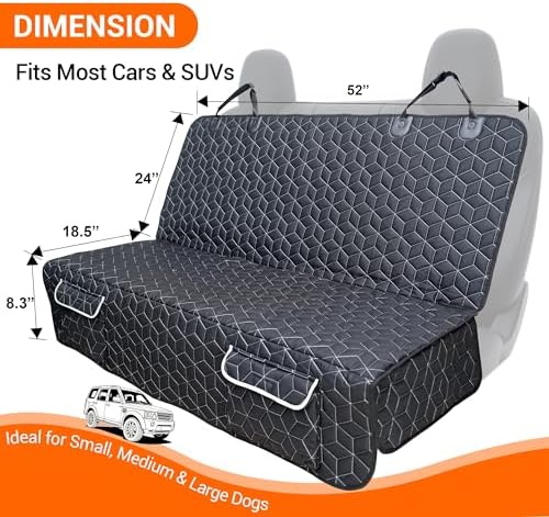 Meginc Dog Car Seat Cover-Waterproof Bench Back Seat Protector - Image 4