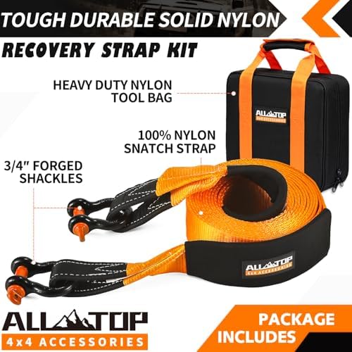 ALL-TOP Extreme Duty Tow Strap Recovery Kit: 4inch x 20ft 100% Nylon and 22% - Image 3