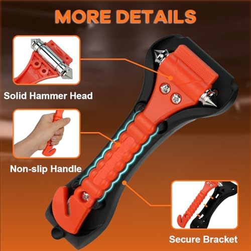 SINSEN Car Safety Hammer Set of 3 Emergency Escape Tool Auto Car Window Glass - Image 6