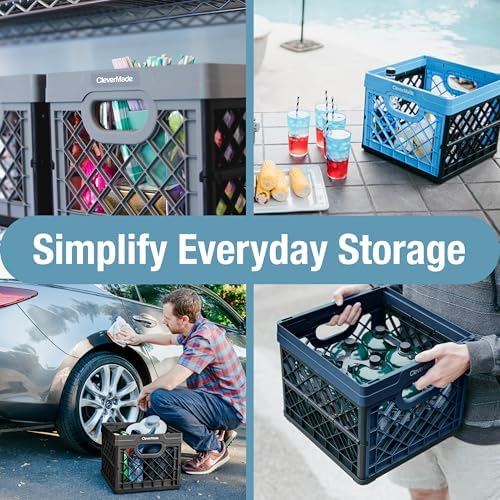 CleverMade Collapsible Milk Crate - 25L - Ocean - Image 4