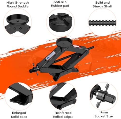 Scissor Jack 3 Ton, 4.1"-18.3" Lifting Car Jack, Heavy Duty Car Jack Kit - Image 4