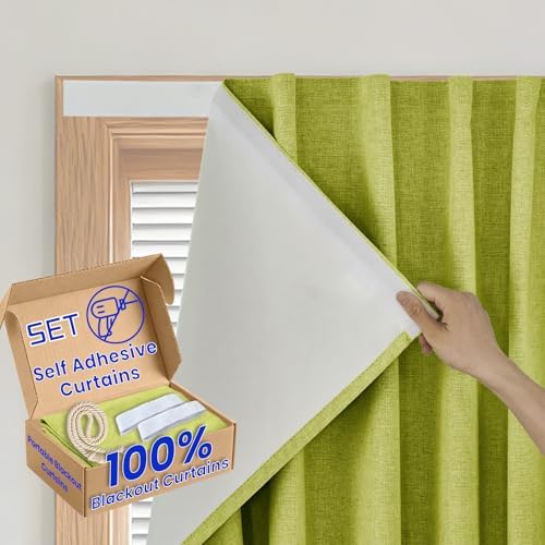100% Blackout French Door Curtain- Privacy Thermal Insulated Door Window Curtain by Sovtfides
